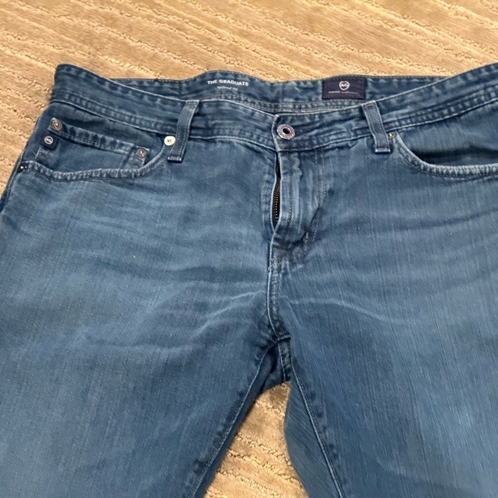 AG Adriano Goldschmied Blue Straight Jeans 30x34 - Picture 2 of 9